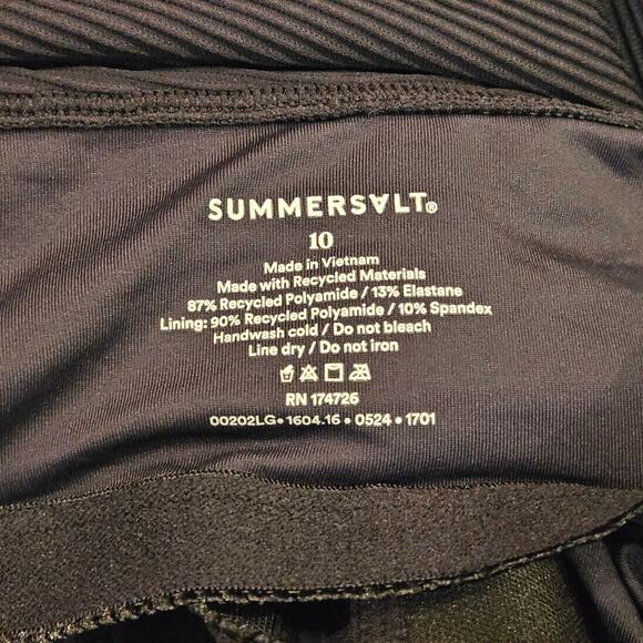 Summersalt The RippleRib Square Neck One-Piece Swimsuit Women’s 10 NEW Black - Picture 11 of 13